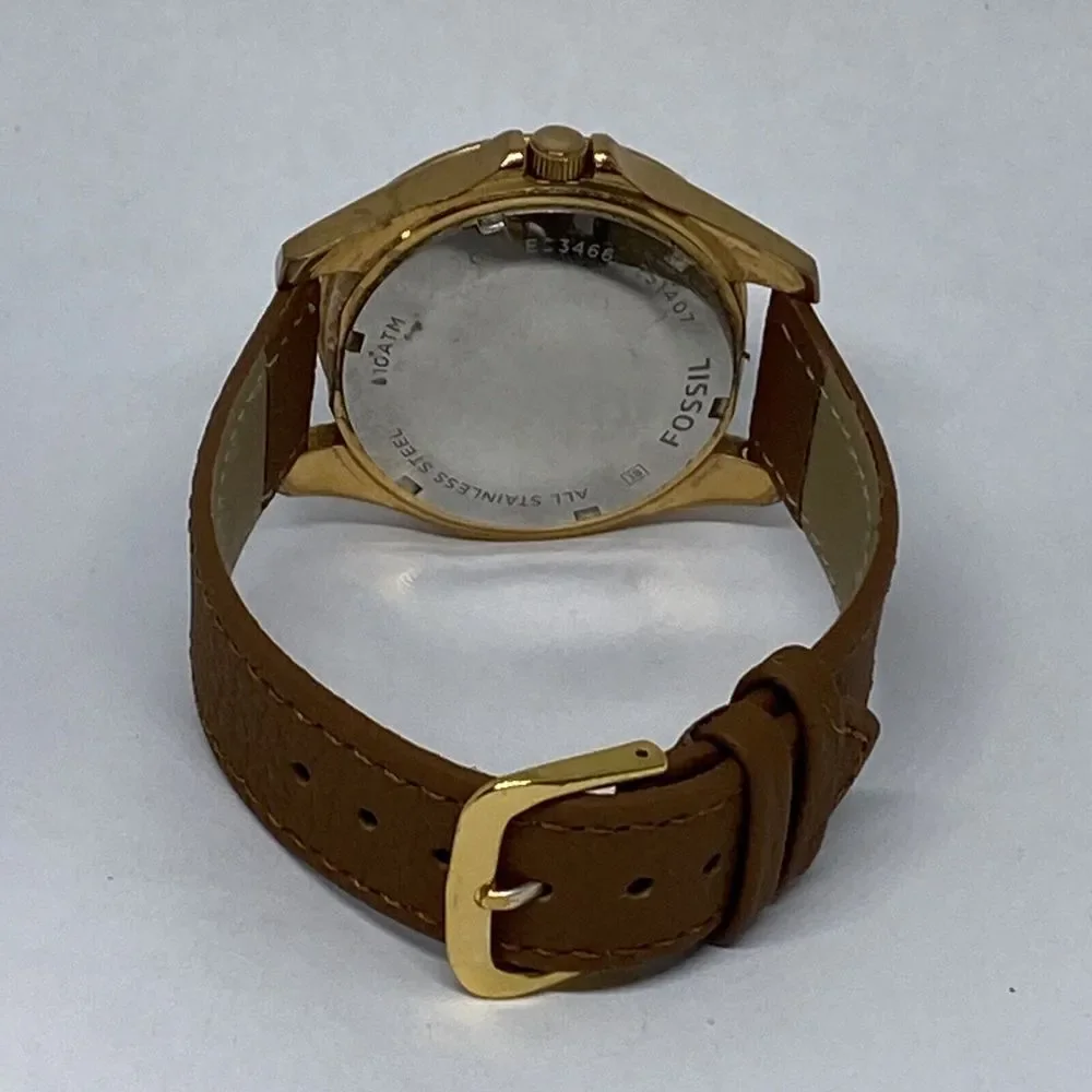 Fossil ES3466 Women's Brown Leather Analog Dial Quartz Genuine Watch HK1023